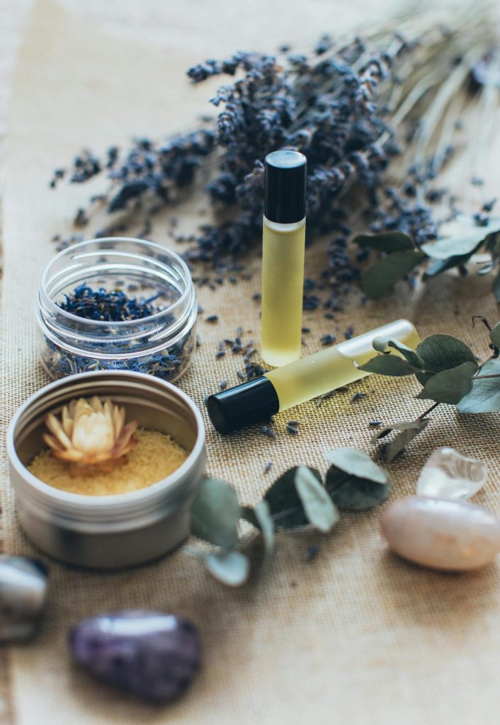 Elevate your relaxation with aromatherapy essentials featuring lavender and massage oils.